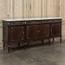 19th Century French Louis XVI Mahogany Buffet with Carrara Marble Top