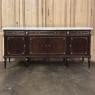 19th Century French Louis XVI Mahogany Buffet with Carrara Marble Top