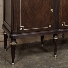 19th Century French Louis XVI Mahogany Buffet with Carrara Marble Top