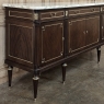 19th Century French Louis XVI Mahogany Buffet with Carrara Marble Top