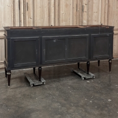 19th Century French Louis XVI Mahogany Buffet with Carrara Marble Top