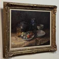 Antique Framed Oil Painting on Canvas by Guy Cambier (1923-2008) 'Country Still LIfe'
