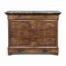 19th Century French Louis Philippe Burl Walnut Marble Top Commode