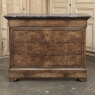 19th Century French Louis Philippe Burl Walnut Marble Top Commode