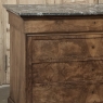 19th Century French Louis Philippe Burl Walnut Marble Top Commode