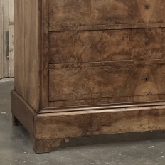19th Century French Louis Philippe Burl Walnut Marble Top Commode