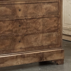 19th Century French Louis Philippe Burl Walnut Marble Top Commode