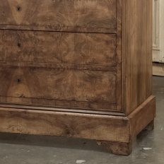 19th Century French Louis Philippe Burl Walnut Marble Top Commode