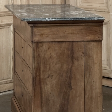 19th Century French Louis Philippe Burl Walnut Marble Top Commode