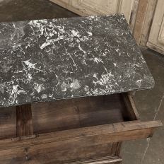 19th Century French Louis Philippe Burl Walnut Marble Top Commode