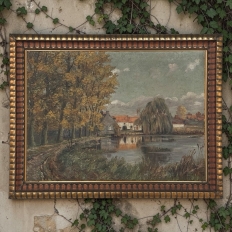 Framed Oil Painting on Canvas by Léon Dardenne (1865-1912) 'Lake View'