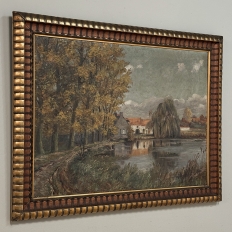 Framed Oil Painting on Canvas by Léon Dardenne (1865-1912) 'Lake View'