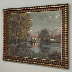 Framed Oil Painting on Canvas by Léon Dardenne (1865-1912) 'Lake View'