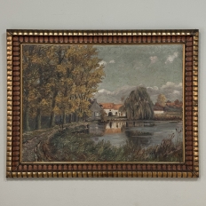 Framed Oil Painting on Canvas by Léon Dardenne (1865-1912) 'Lake View'