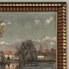 Framed Oil Painting on Canvas by Léon Dardenne (1865-1912) 'Lake View'