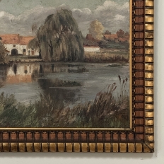 Framed Oil Painting on Canvas by Léon Dardenne (1865-1912) 'Lake View'