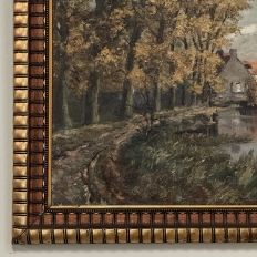 Framed Oil Painting on Canvas by Léon Dardenne (1865-1912) 'Lake View'