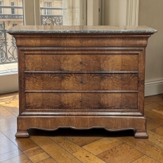 19th Century French Louis Philippe Marble Top Commode by Georges Guerin of Paris