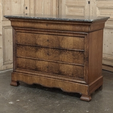 19th Century French Louis Philippe Marble Top Commode by Georges Guerin of Paris