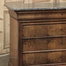 19th Century French Louis Philippe Marble Top Commode by Georges Guerin of Paris