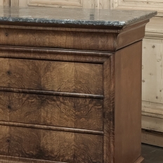 19th Century French Louis Philippe Marble Top Commode by Georges Guerin of Paris