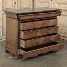 19th Century French Louis Philippe Marble Top Commode by Georges Guerin of Paris