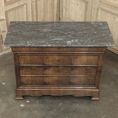 19th Century French Louis Philippe Marble Top Commode by Georges Guerin of Paris