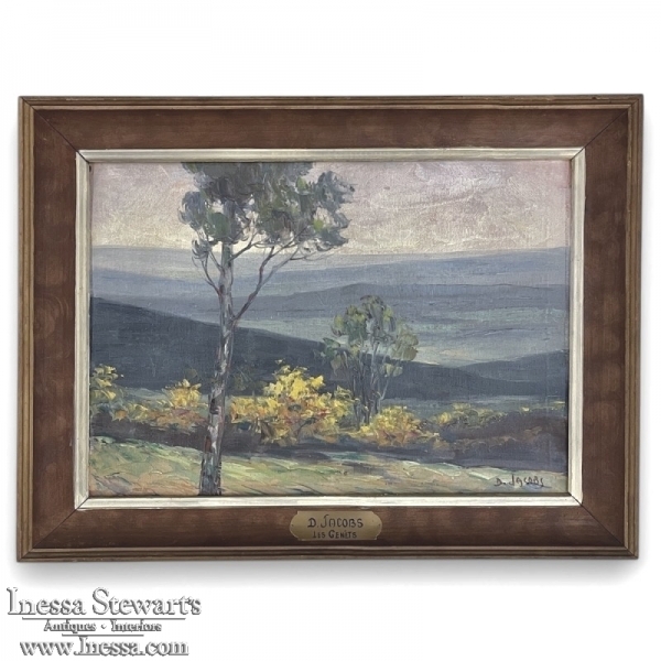 Antique Framed Oil Painting on Board by Dieudonn&eacute; Jacobs (1887&ndash;1967), &ldquo;Les Gen&ecirc;ts&rdquo;