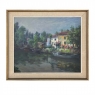 Mid-Century Framed Oil on Canvas Canal Scene, Signed by the Artist