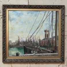 Antique Framed Oil Painting on Board by Windel