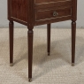 Pair Early 20th Century French Louis XVI Style Mahogany Marble Top Nightstands in the Manner of Maison Jansen