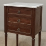 Pair Early 20th Century French Louis XVI Style Mahogany Marble Top Nightstands in the Manner of Maison Jansen