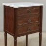 Pair Early 20th Century French Louis XVI Style Mahogany Marble Top Nightstands in the Manner of Maison Jansen