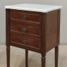 Pair Early 20th Century French Louis XVI Style Mahogany Marble Top Nightstands in the Manner of Maison Jansen