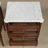 Pair Early 20th Century French Louis XVI Style Mahogany Marble Top Nightstands in the Manner of Maison Jansen