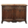 Antique Country French Louis XIV Walnut Marble Top Buffet