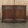 Antique Country French Louis XIV Walnut Marble Top Buffet