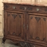 Antique Country French Louis XIV Walnut Marble Top Buffet