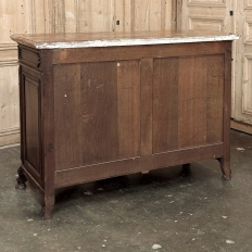Antique Country French Louis XIV Walnut Marble Top Buffet