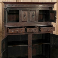 19th Century Rustic Renaissance Two-Tiered Cabinet