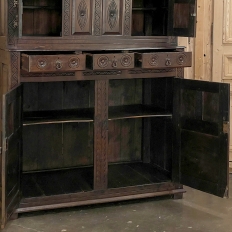 19th Century Rustic Renaissance Two-Tiered Cabinet
