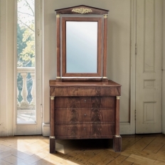 19th Century French Empire Period Mahogany Dresser with Mirror