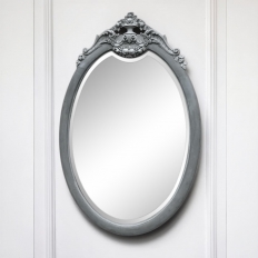 19th Century French Louis XVI Oval Painted Mirror