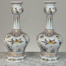 Pair of Large Boch Frères Keramis Polychrome Faience Vases