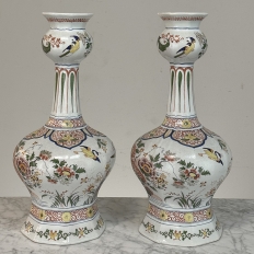 Pair of Large Boch Frères Keramis Polychrome Faience Vases
