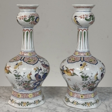 Pair of Large Boch Frères Keramis Polychrome Faience Vases