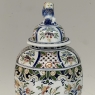 Pair of Boch Frères Keramis Polychrome Lidded Urns