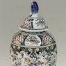 Pair of Boch Frères Keramis Polychrome Lidded Urns