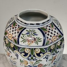 Pair of Boch Frères Keramis Polychrome Lidded Urns