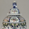 Pair of Boch Frères Keramis Polychrome Lidded Urns